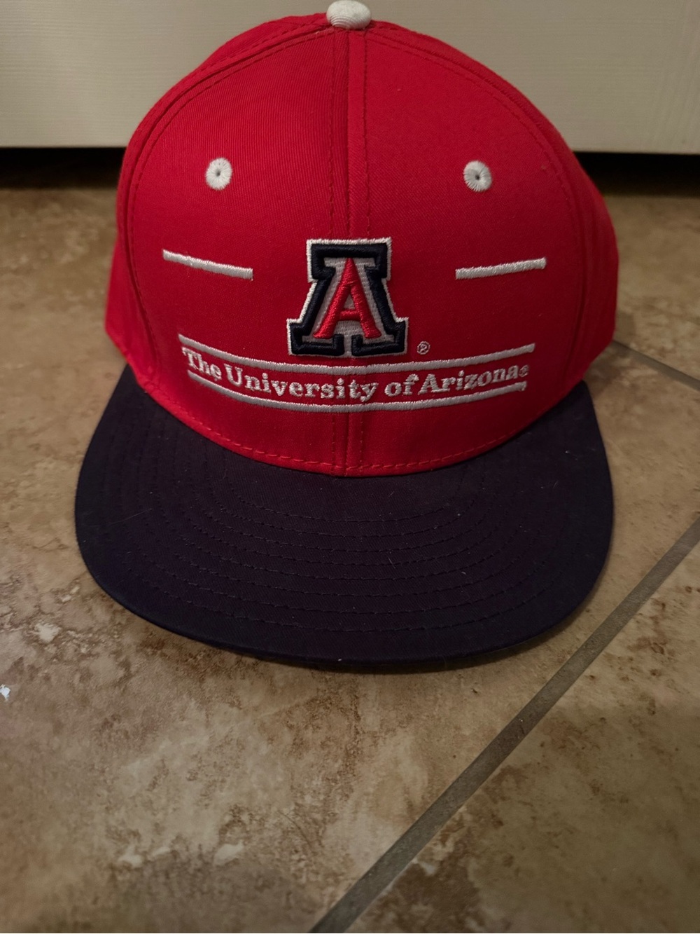 New Era University of Arizona Red and Navy Flat Brim Hat